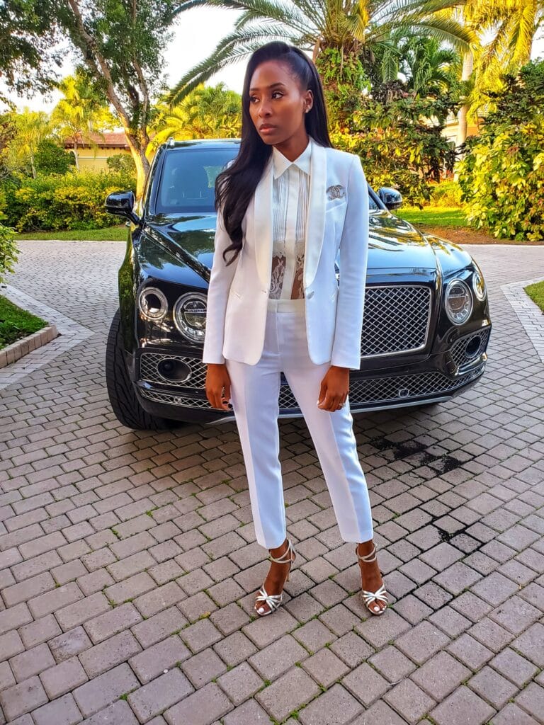 Womens all white formal pant suit